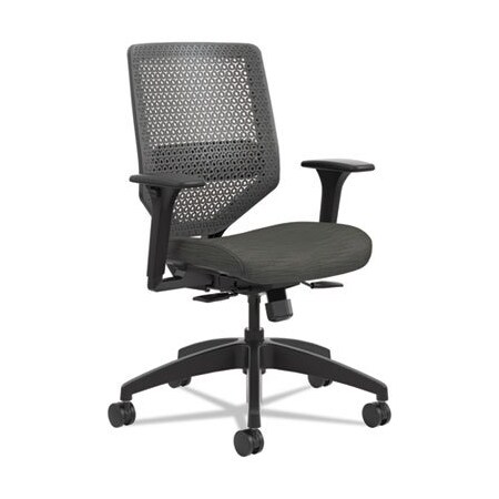 Hon SOLVE SERIES REACTIV BACK TASK CHAIR, SUPPORTS UP TO 300 LBS., INK SEAT/CHARCOAL BACK, BLACK BASE SVR1ACLC10TK